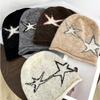 Fashion Star Patterned Beanie Cap Edge Curl Soft Brimless Skull Cap Ear Protection Elastic Slouchy Hat