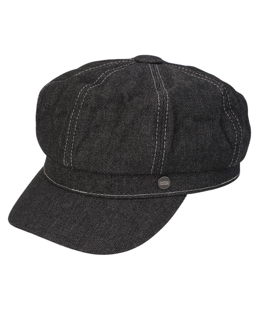 Yunibeosyeolkemiseuteuli Black Denim Logo Newsboy Cap