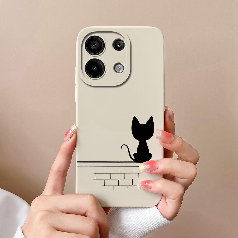 Für Xiaomi Redmi Note 13 Pro 13R Turbo 3 13 A3 Hülle Handyhülle Cartoon-Muster Katze Kameraschutz Anti Drop Matte Weiche Silikon Gehäuse Shell Capa