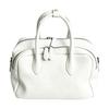 Women Satchel Purses and Handbags Leather Bostons Barrels-White