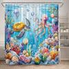 Ocean Animals Sea Turtle Shower Curtains Tropical Fish Coral Underwater Nature Scenery Child Bath Curtain Home Bathroom Decor