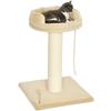 Cat Tree with Plush Ball and Sisal Pole, 55x55x83cm Beige