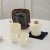 Cream Wind Portable Travel Tea Set Outdoor Bag Brewing Teapot Teacup Single Simple Express Cup One Pot Four Cups