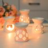 White Ceramic Incense Burner Candle Essential Oil Aromatherapy Diffuser Hollow Heating Stove Middle East Home Decor Ornament