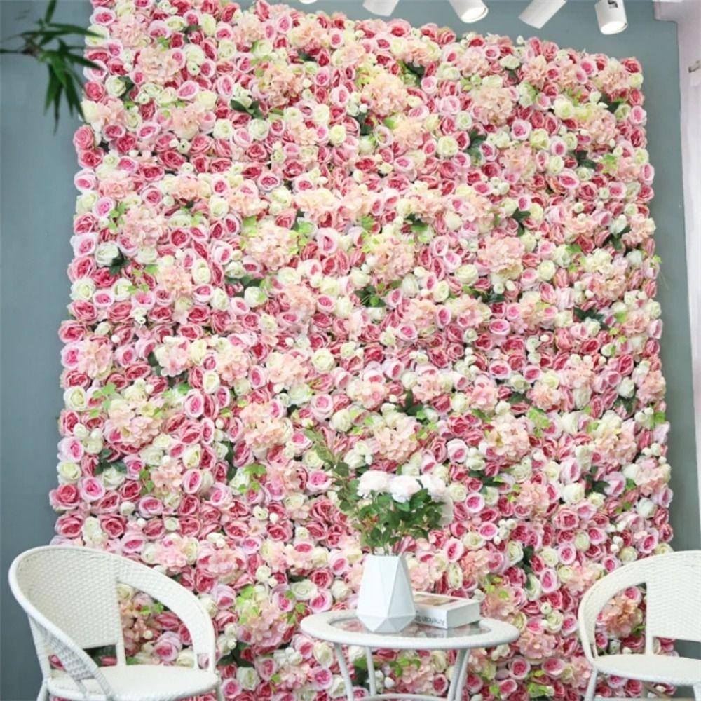 60X40cm Artificial Flower Wall Panels Handmade Rose Wedding Background Photography Backdrops