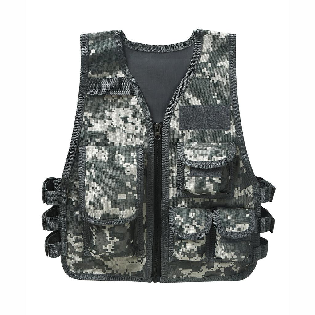 Kids Adjustable Vest Training Jacket with Multiple Pockets for CS Game Outdoor Airsoft Play