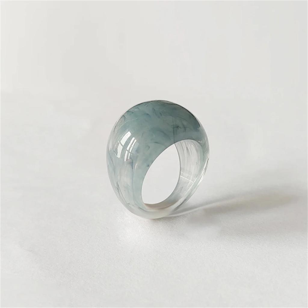 New Vintage Ring For Women Transparent Colorful Acrylic Resin Ring Korea Fashion Geometric Aesthetic Jewelry Trend Punk Rings