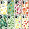 Folhas verdes de verão fruta limão Capa Preta Para Xiaomi Mi 11 Lite NE 11i 10T 11T Pro A2 A3 Lite POCO F3 M3 M4 C31 X3 Pro NFC GT