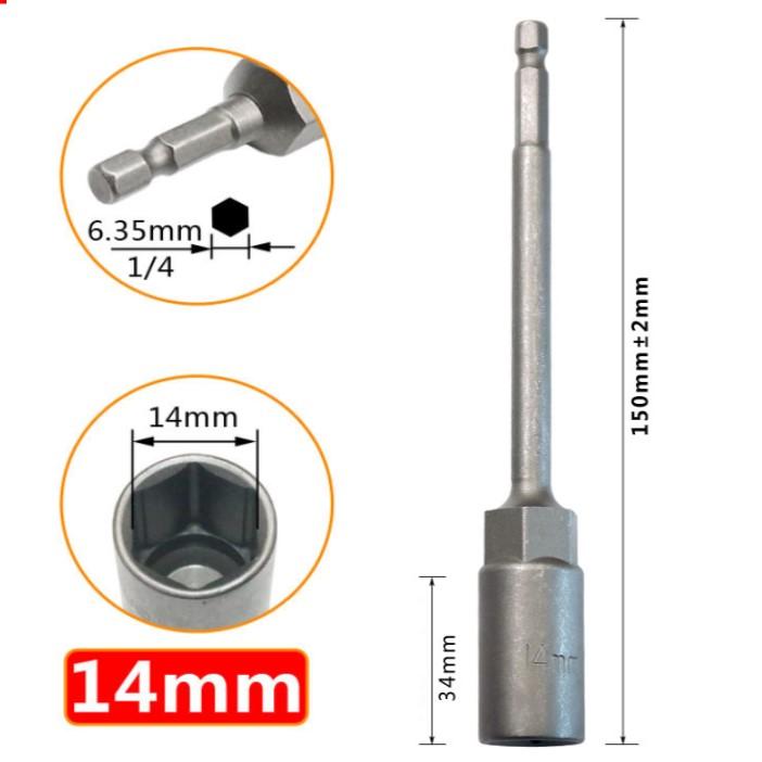 1Stk 5.5-19mm Verlängert Elektrische Bohrmaschine Steckkopf Schraube Mutter Treiber Bit Schlagbohrer Bits Adapter Steckschlüssel Verlängerungsstange 150mm