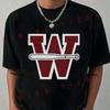 W Letter Graphic Motorcycle T-shirt Casual Tshirts For Summer Comfortable Short Sleeve Tops