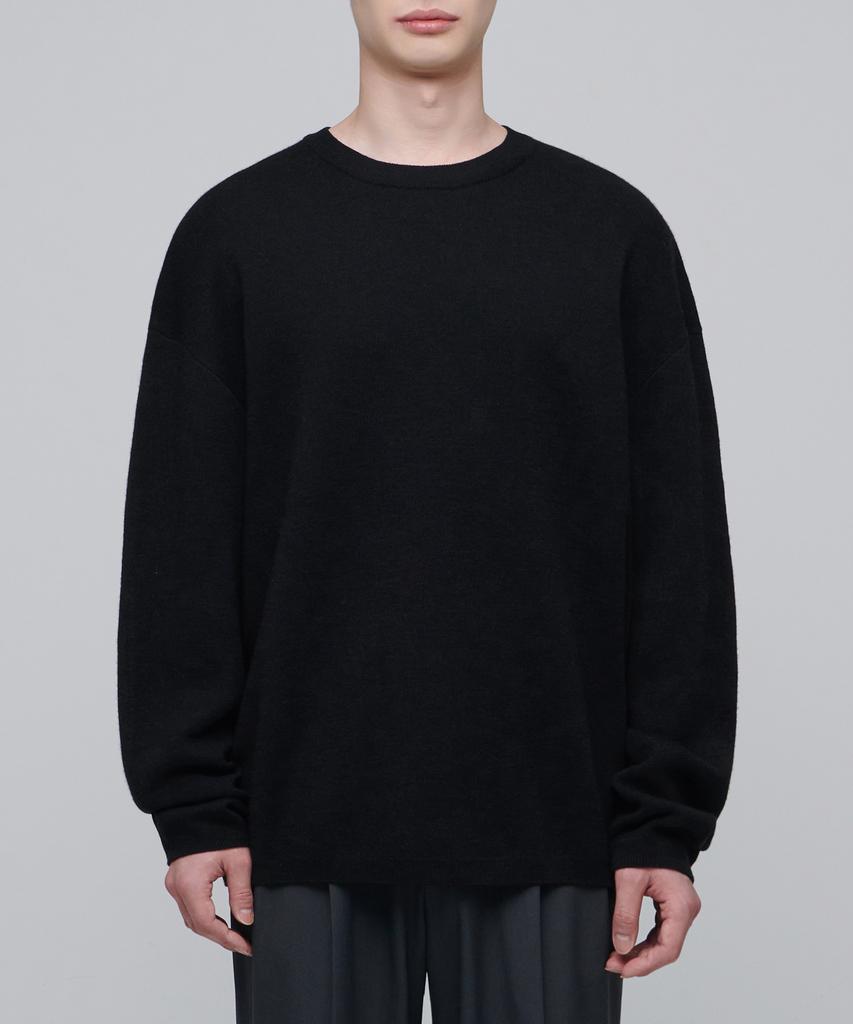 MUSINSA STANDARD Minimal Oversized Crew Neck Knit [Black]