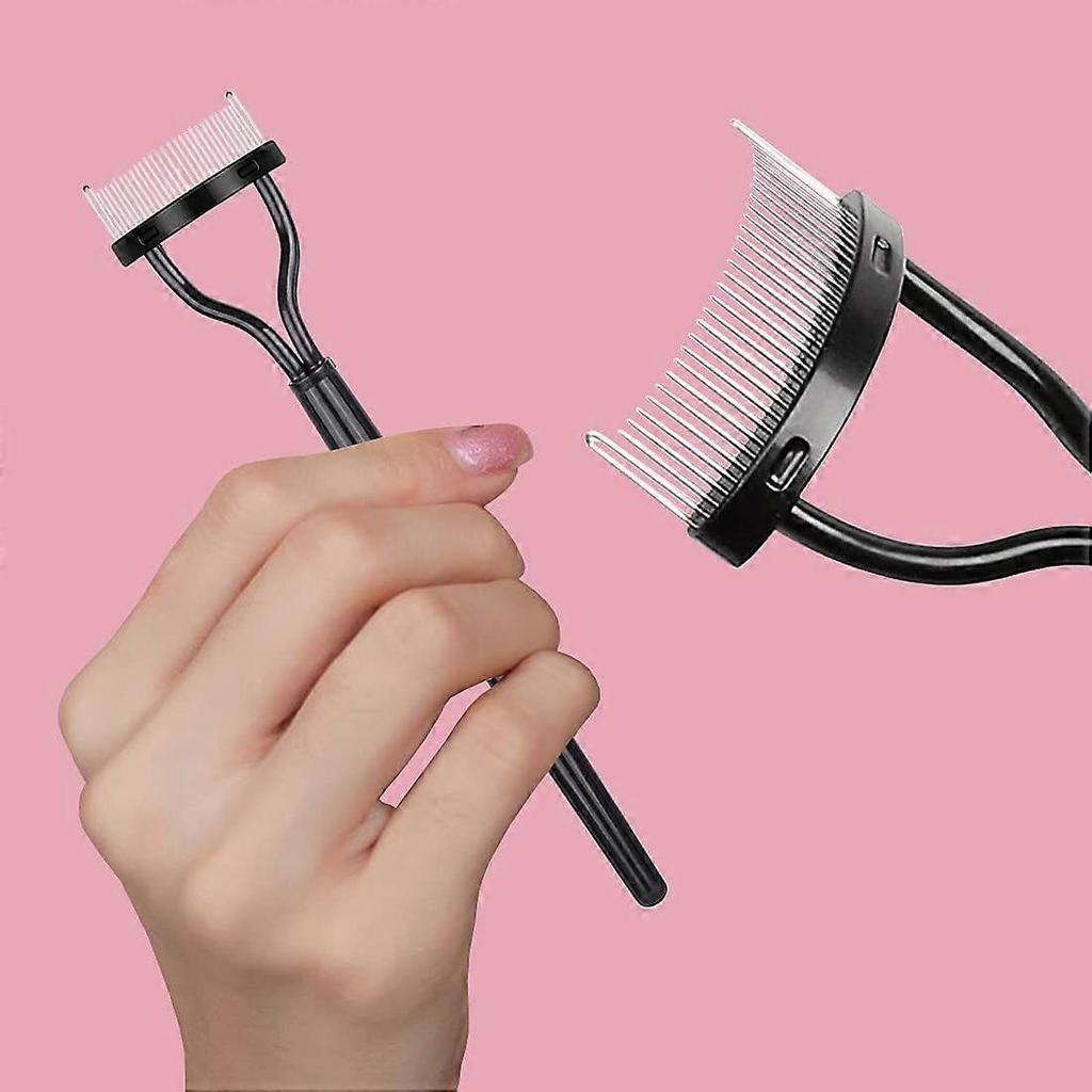2 Stück Wimperntrenner, Wimpernkamm Wimpernbürste Trenner, Wimpernkamm Wimpernzange Make-up Mascara Applikator, Augen Make-up Pinsel Werkzeuge, Metallzähne