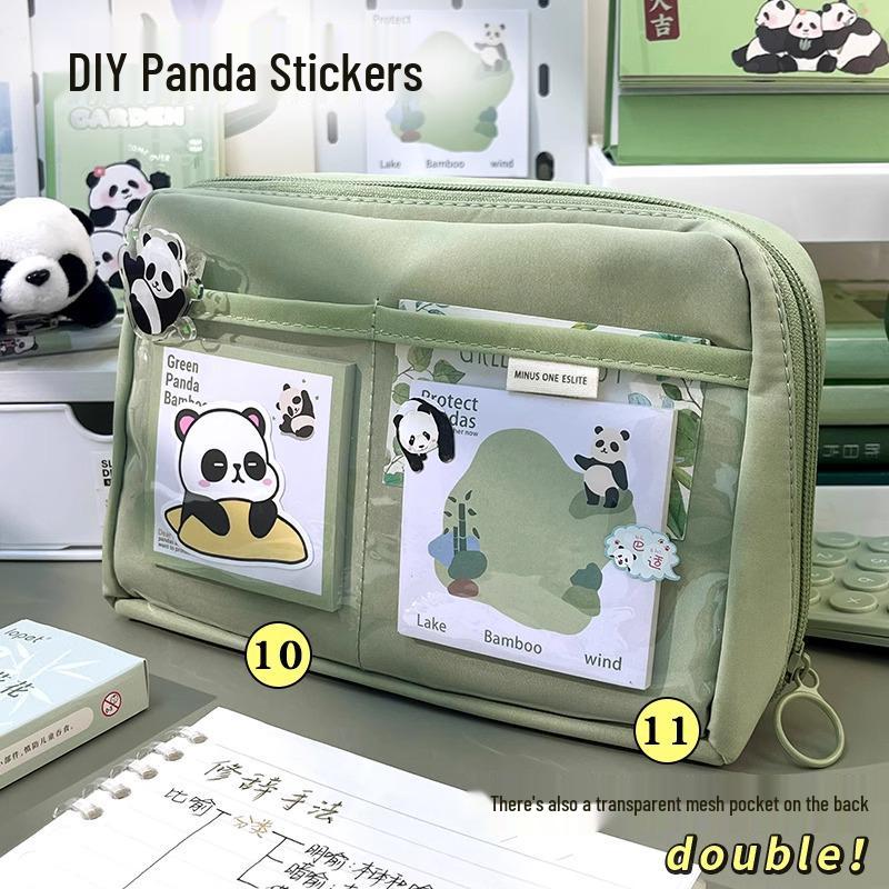 Panda 12-Layer Pencil Case: Super Large Capacity Stationery Box for Boys & Girls - Cute for Junior High School