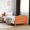 Vidaxl Bed Frame Without Mattress, Waxed Brown, 90X200 Cm, Solid Pine