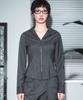 DEAR,ME Zip-Up Slim Shirt Jacket [Charcoal Stripe]