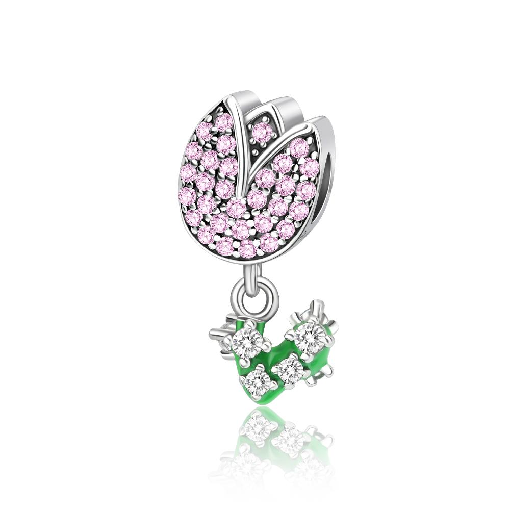Copper Metal Pink Doll Princess Pink Square Box Charm Bead Component Pendant Bead Component Bead Components Compatible With Charm Bead Component