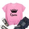 King Queen Crown Print Couple T Shirt Short Sleeve O Neck Women Loose Tshirt Fashion Lovers Tee Shirt Tops Clothes