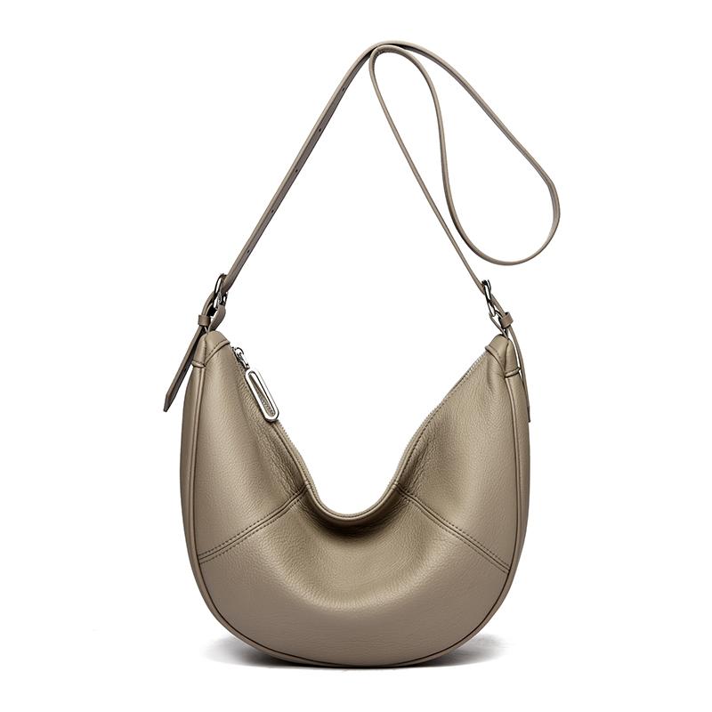 Fashion Hobos 100% Genuine Leather Soft Skin Women Shoulder Bag Classic Elegant Cowhide Lady Crossbody Purse Tote Luxury Handbag