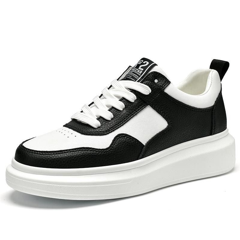 Luxury Leather Elevator Shoes Men's Sneakers Height Increasing Shoes Invisible 7CM Heighten Sports Shoes Taller Lift White Shoes