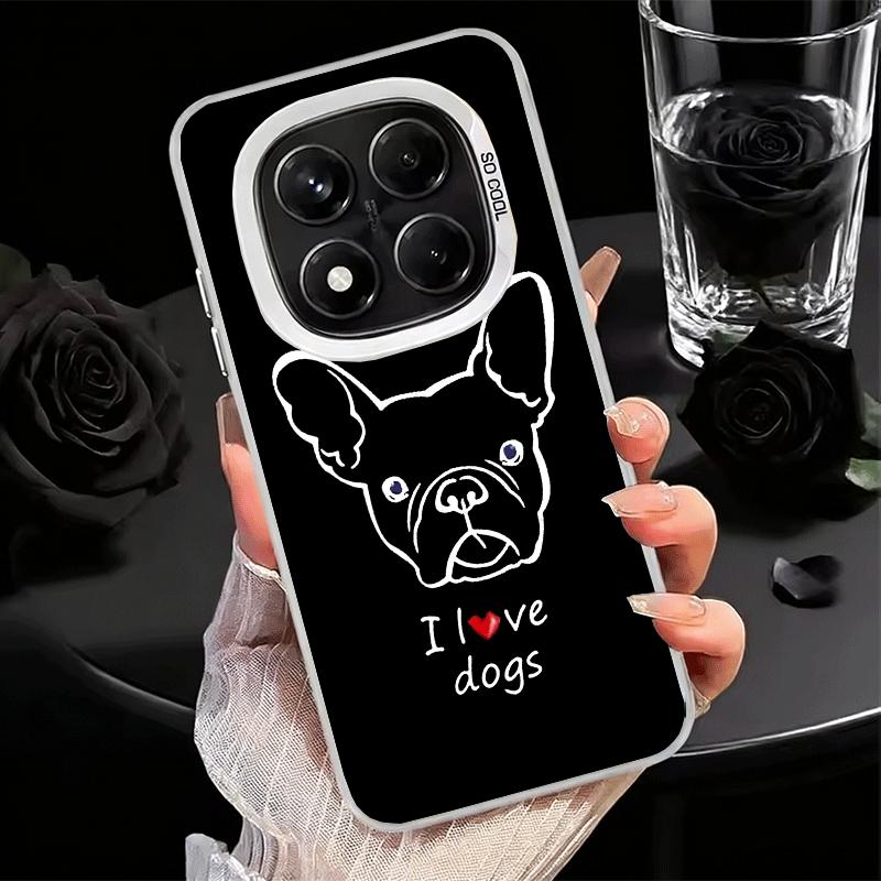 French Bulldog Black Desgin Soft Phone Case for Xiaomi Redmi Note 13 14 15 Pro Plus 12S 12 11S 11 11T 10S 10 Shockproof Cover Ba