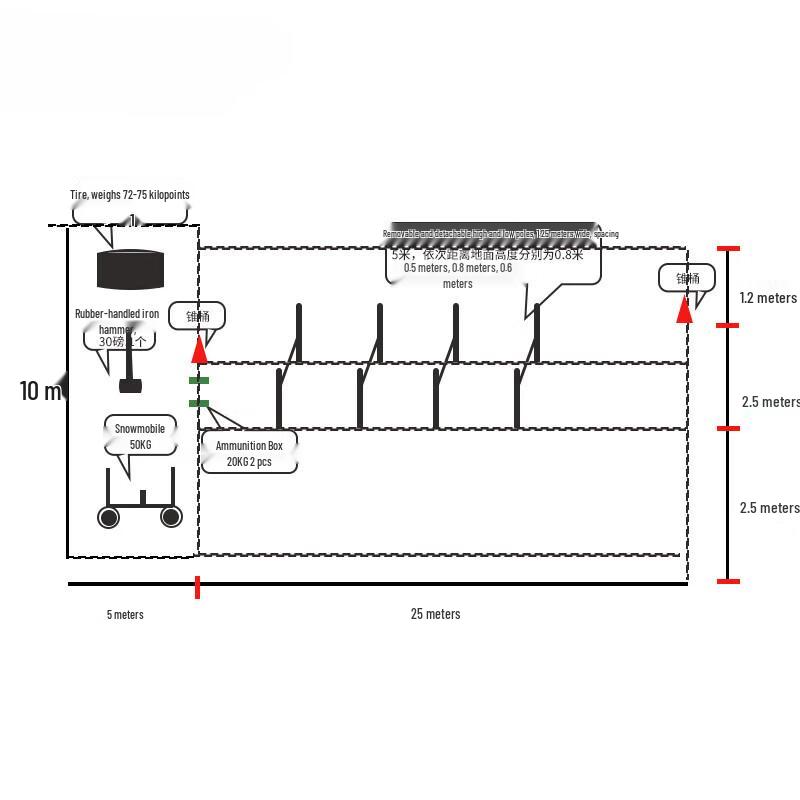 Mobile Detachable Training High-Low Bar