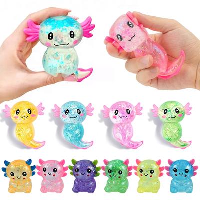 Cute Squishy Salamander Glitter Stress Relieving Squishy Soft Relief Ball Decompression Squeeze Birthday Party Fidget Gift Presents
