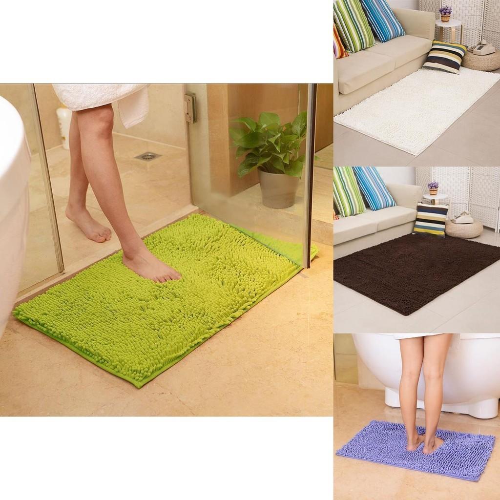 Beautifully Crafted Long Microfiber Shaggy Non Slip Bath Mat Absorbs Moisture For Safety