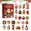 Acrylic Collectible Toys 2026 Christmas Characters Advent Calendar, 24-Day Countdown Food Theme Ornament Set, Calendar 2D Hanging Decor for