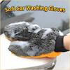 1Pcs Soft Car Washing Gloves Double-sided Fleece Microfiber Chenille Drying Cloth Car Body Window Tire Cleaning Glove Thicken