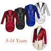 Kids Boys Halloween Circus Ringmaster Flitrový frak Magic Show Blazer Jacket
