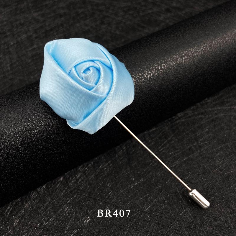 Handmade Multi-Color Rose Fabric Brooch Pin for Men's Suits - Korean Style Accessories