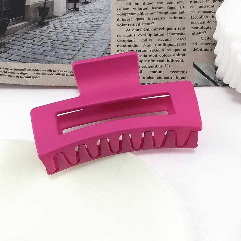 Korean High-end Frosted Grip Women's Shark Hair Clip - Solid Color, Large Size
