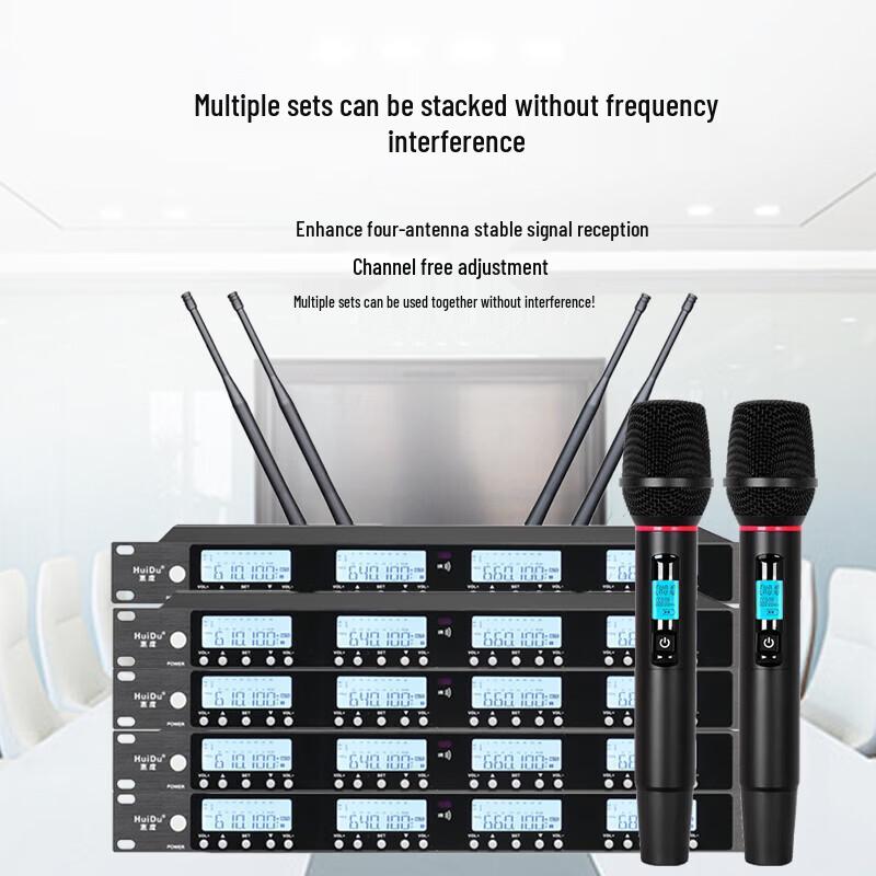 HuiDu U-1302T Dual Wireless Headset Microphone System (CN Version)