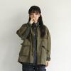Japanese Retro Tooling Jacket Women's Autumn Neutral BF Style Loose Short Coat Splicing Versatile Top Trendy Man