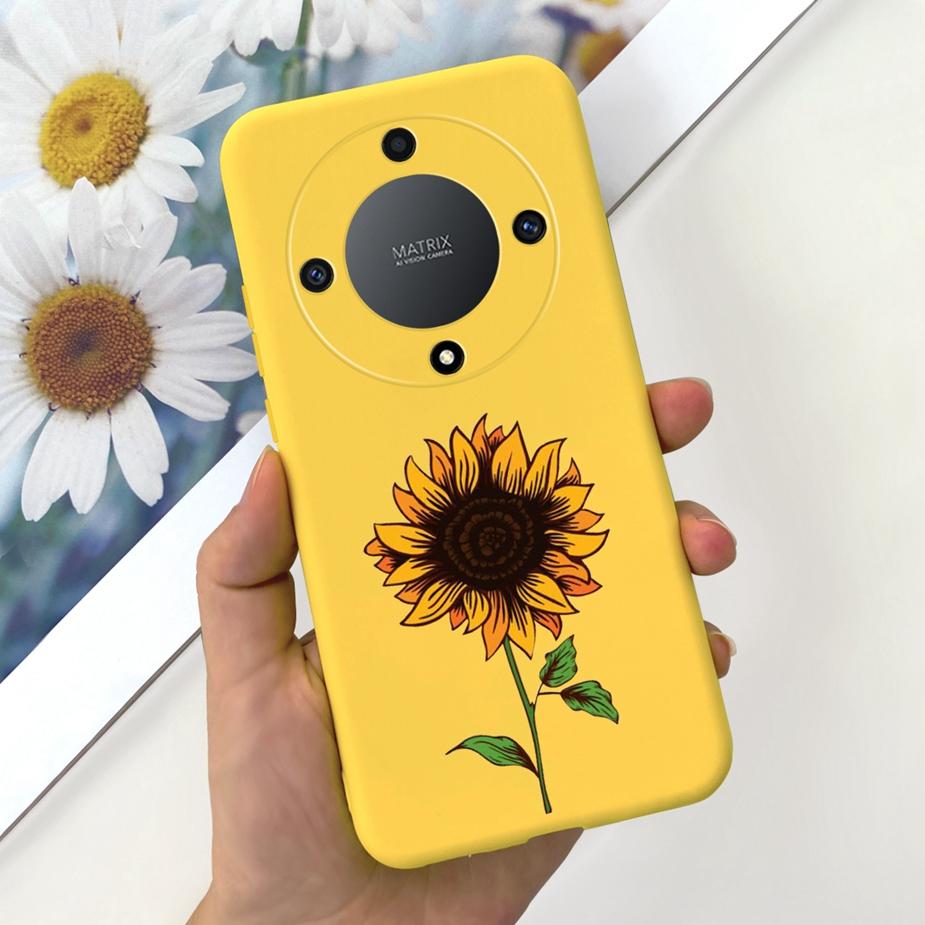 For Honor Magic6 Lite Case Honor X9b Pretty Girls Sunflower Cover Soft Silicone Phone Case For Honor Magic6 Lite HonorX9b Bumper