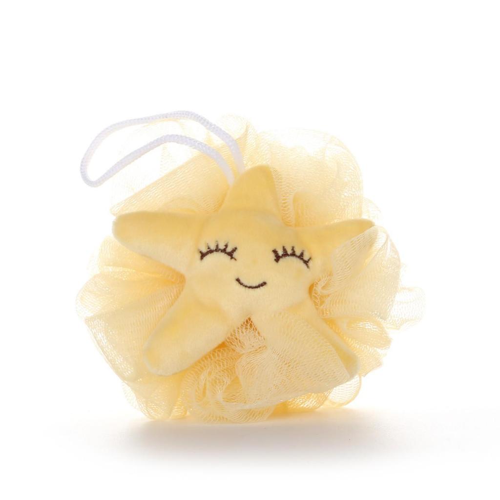 Adorable Ribbon Fruit Bath Scrubber: Large Anti-Scattering Shower Pouf for Back Scrubbing