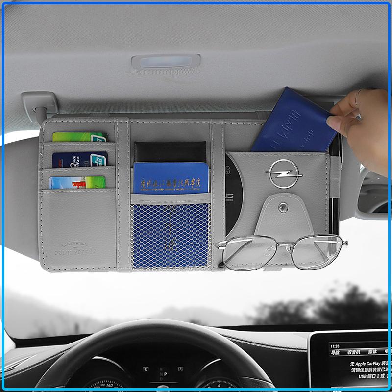 For Opel Astra H G Corsa Insignia Astra Antara Meriva Zafira Interior Car Sun Visor Point Type Multi-function Storage Bag