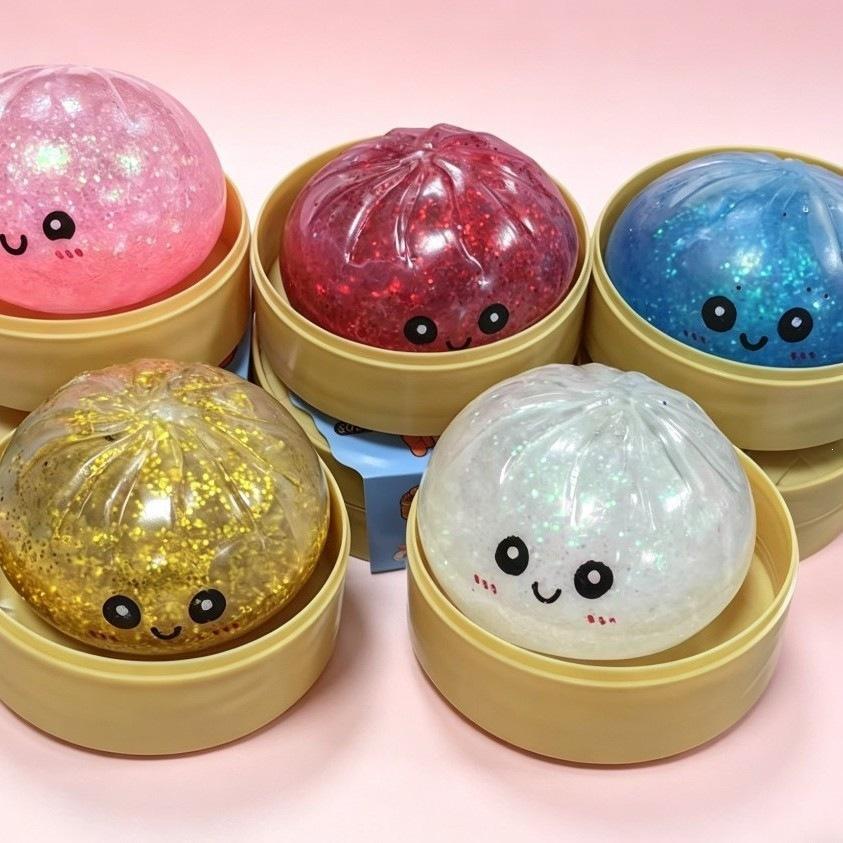 Explosive Steamed Buns Decompression Pinch Music Decompression Vent Artifact Non-Sticky Set Portable Explosive Buns