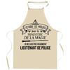 Tablier de cuisine - Lieutenant de police (Ministère de la Magie) - Motif humour - Coton - Impression française
