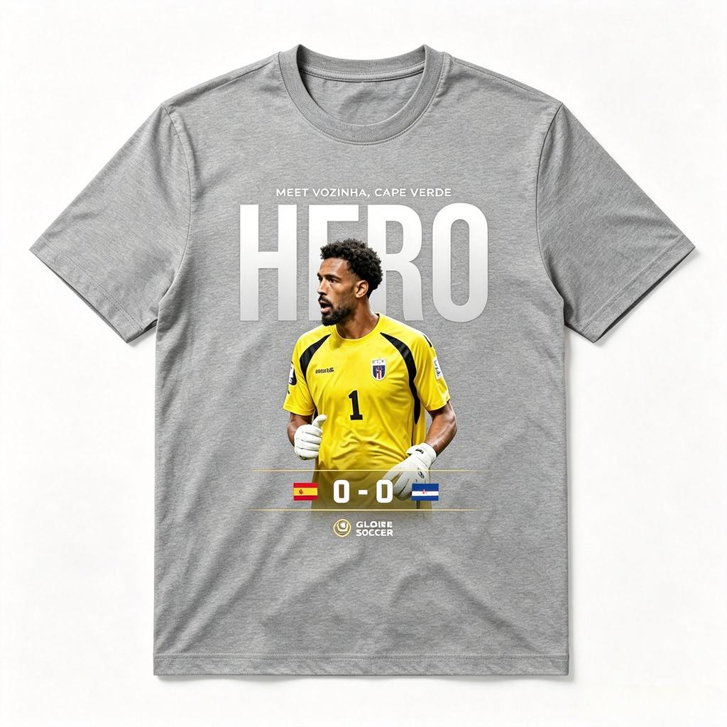 Cape Verde Goalkeeper Vozinha Hero Graphic T Shirt Spain 00 Cape Verde Soccer Tee Unisex Cotton Football Fan Short Sleeve Tops