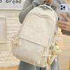 Mochila de Cor Creme de Alta Estética e Grande Capacidade para Mulheres, Alunos do Ensino Fundamental e Médio, Mochila para Estudantes Universitários
