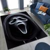 Horrorfiguren S-Scream Geistergesicht Teppich für Schlafzimmer Wohnzimmer Sofa Zuhause Fußmatte Dekor, Große rutschfeste Spielmatte für Kinder