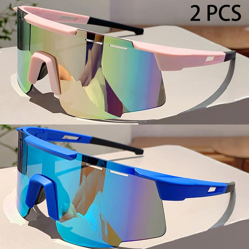1/2 Pcs Fashion Monoblock Anti UV Men's Goggle Outdoor Brand Mirror Sports Sunglasses Women Oversize Decor Shades for Cycling
