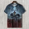 Summer Demon Antlers 3D Print T-Shirts Streetwear Men FashionCasual Oversized O-Neck Short Sleeved T Shirt Tees Tops Clothing