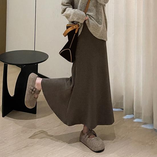 Ilga suknelė Aukštas juosmuo Vienspalvė Kvėpuojanti Patogi Platus Apatinis Kraštas Dizainas Ilga Suknelė Mados Aksesuarai