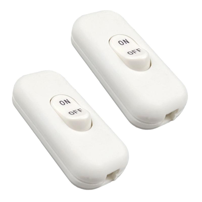 2 Pack Practical Sturdy Plastic Inlines Switches 6A 250V Home Accessory for Easy Controlled of Household Lighting