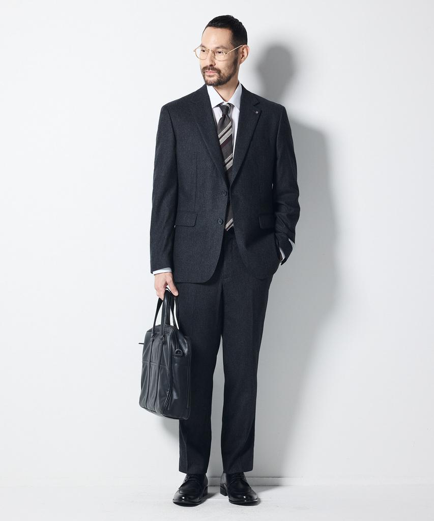 STCO Italy Reda 99% Wool Two-Tone Formal Jacket Charcoal Grey (Classic Fit)_Ssjud93Cac