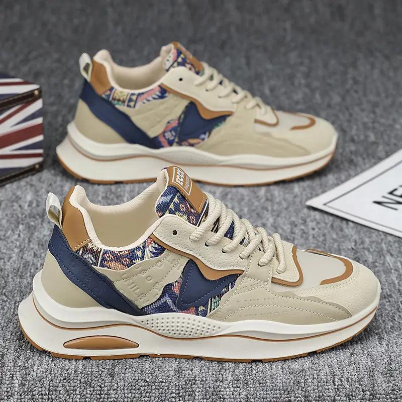 Męskie Codzienne Buty Sportowe Modne Miękka Podeszwa Sznurowane Buty do Biegania Męskie Designerskie Komfortowe Buty na Platformie Nowe