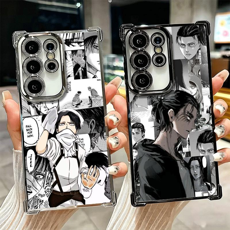 A-Attack On T-Titan Anime Soft Phone Case For Samsung Galaxy S26 Ultra S25 Edge S24 FE S23 Plus S22 S21 + S20 Plating Anti-Fall