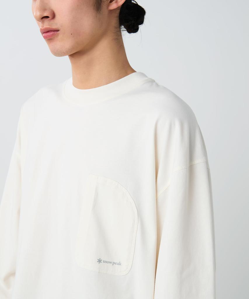 Snow Peak Organic Mercerized Long Sleeve T-Shirt CS-26SU005, Men's/Women's, BLACK, M